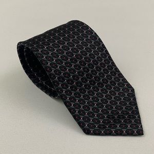 XMI Platinum Black Geometric Microdot Tie